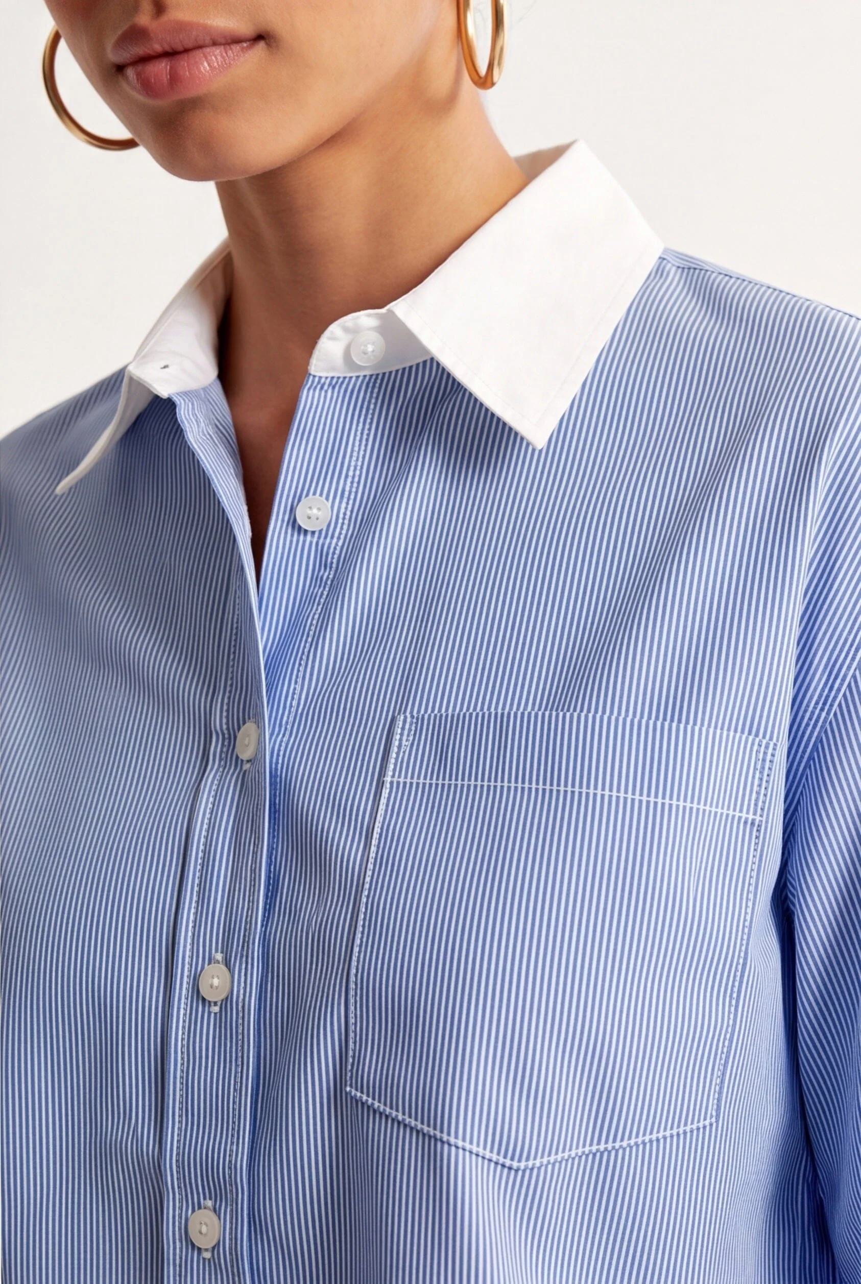 CHEMISE COTON - CASSIUS - CIEL/BLANC