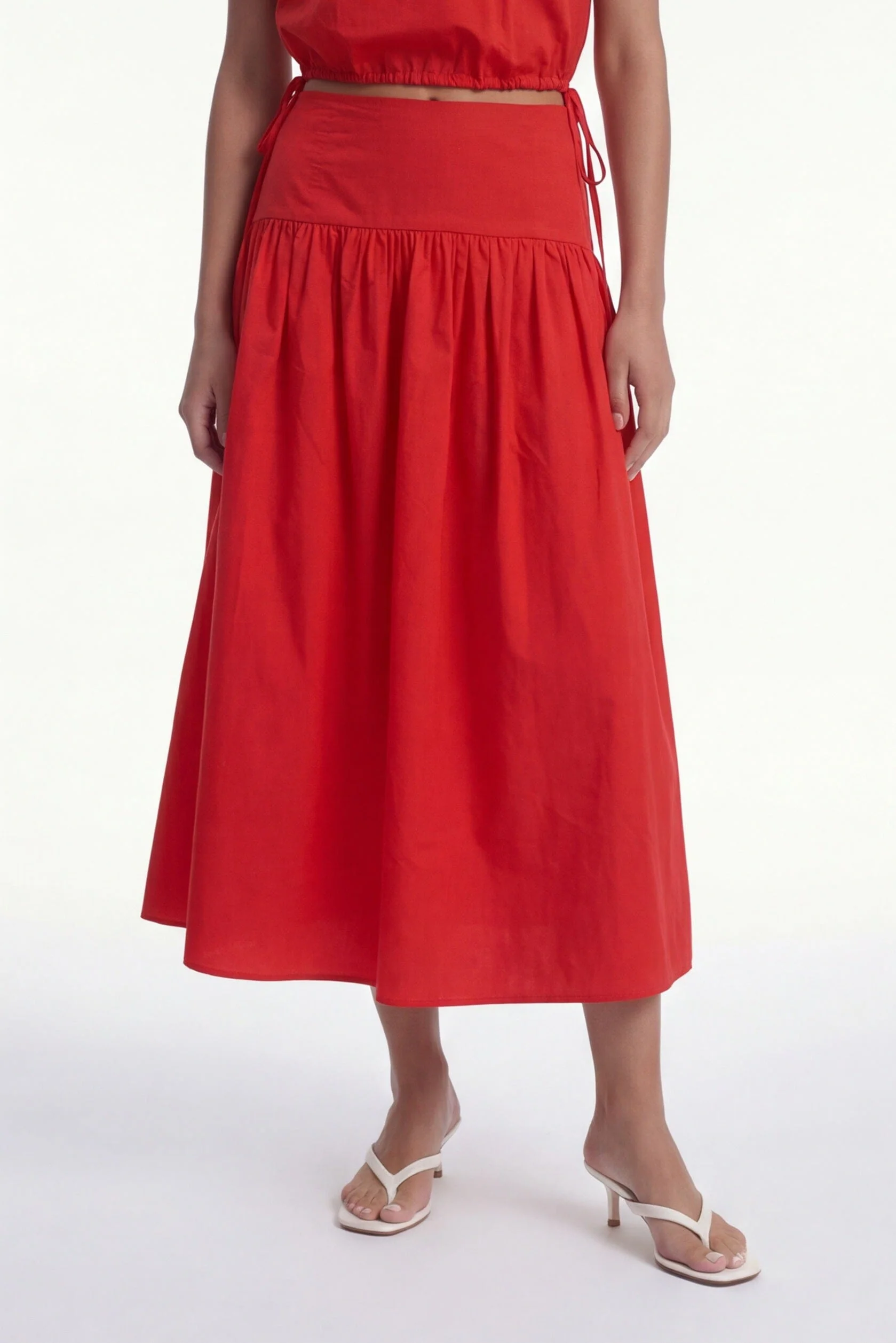 JUPE MIDI - CELIA - ROUGE - Image 2