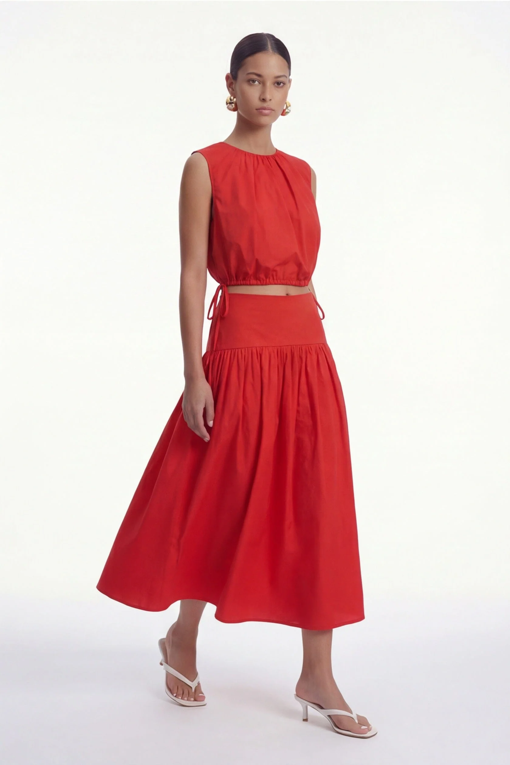 JUPE MIDI - CELIA - ROUGE - Image 3