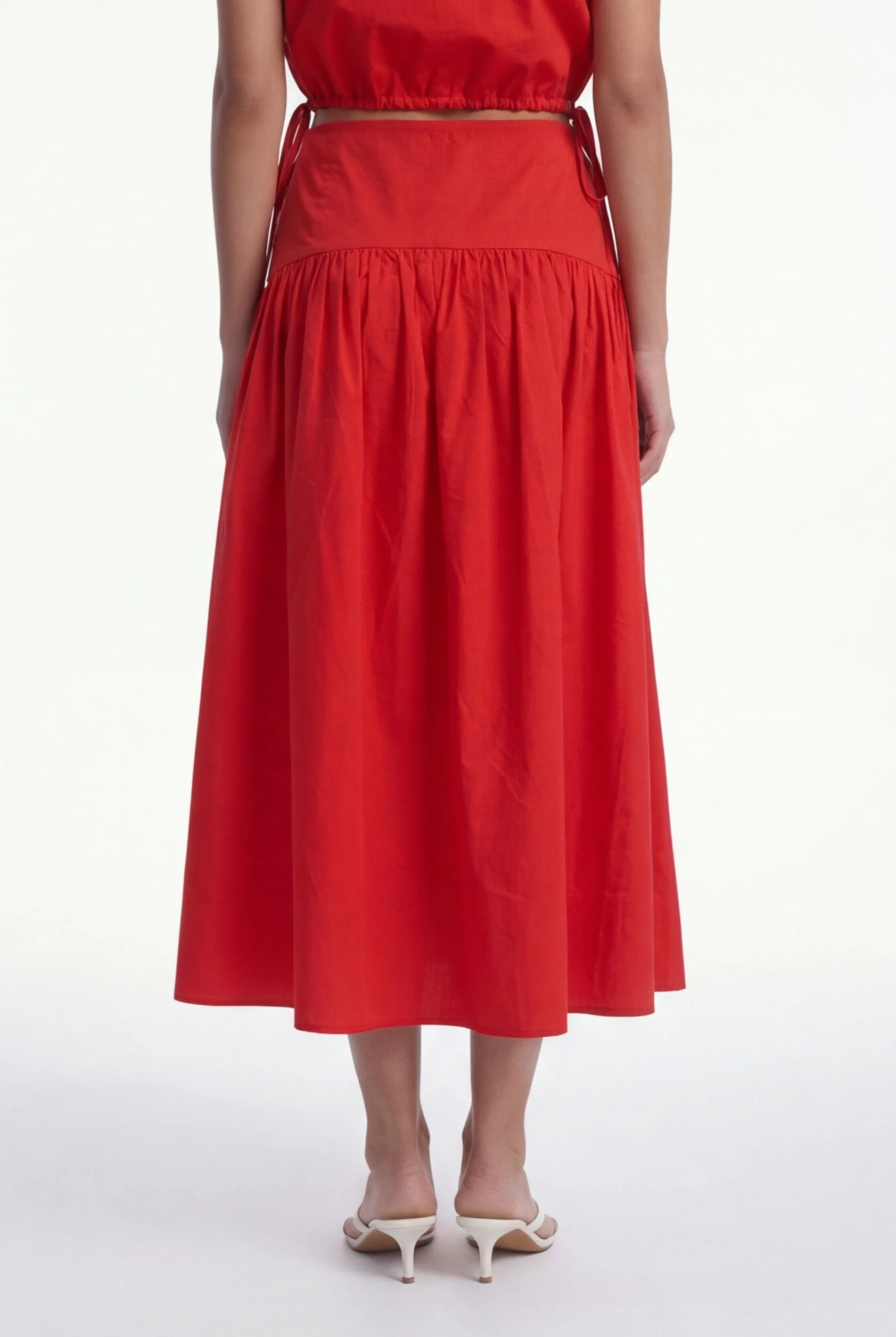 JUPE MIDI - CELIA - ROUGE - Image 5