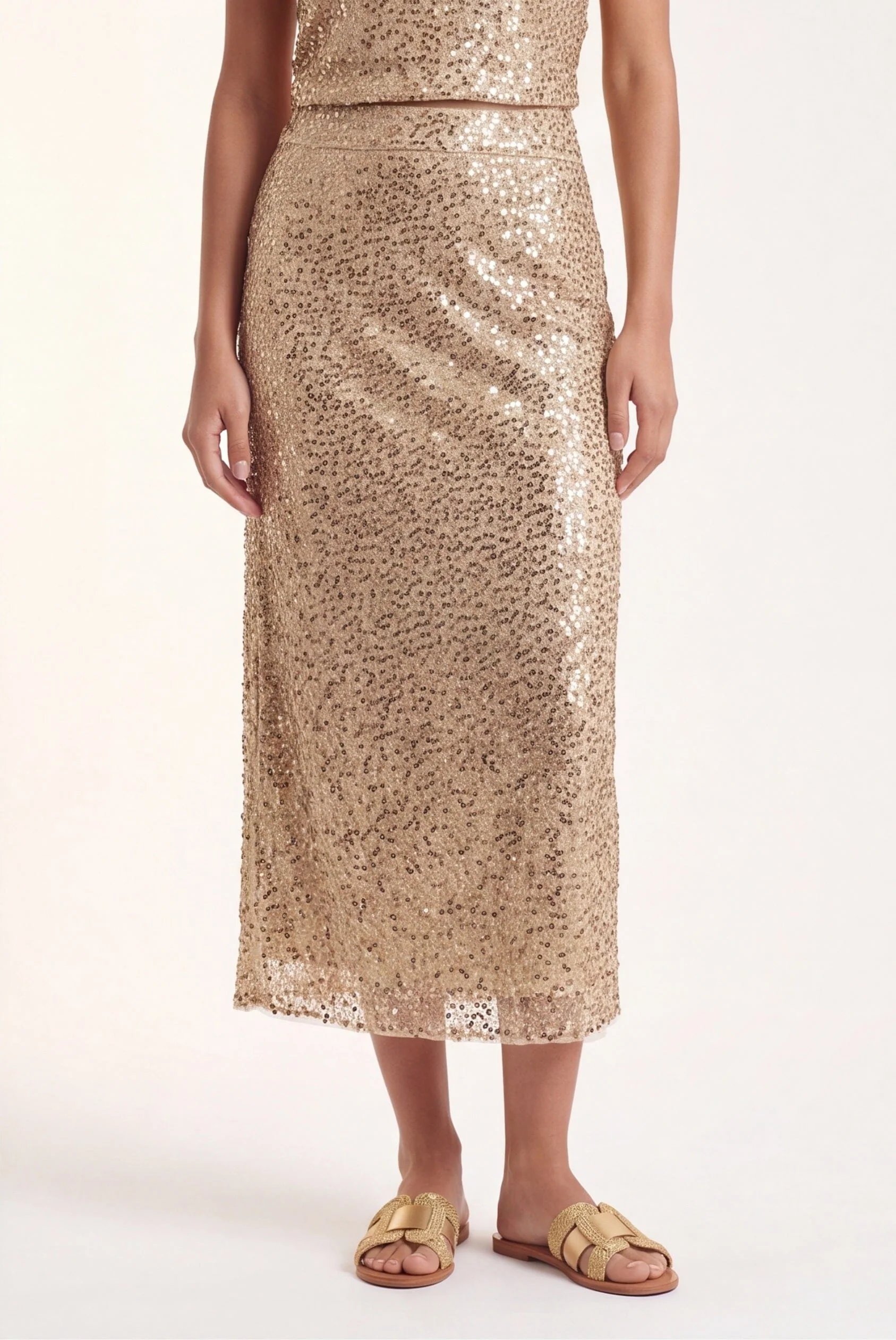 JUPE MIDI - COPACABANA - GOLD