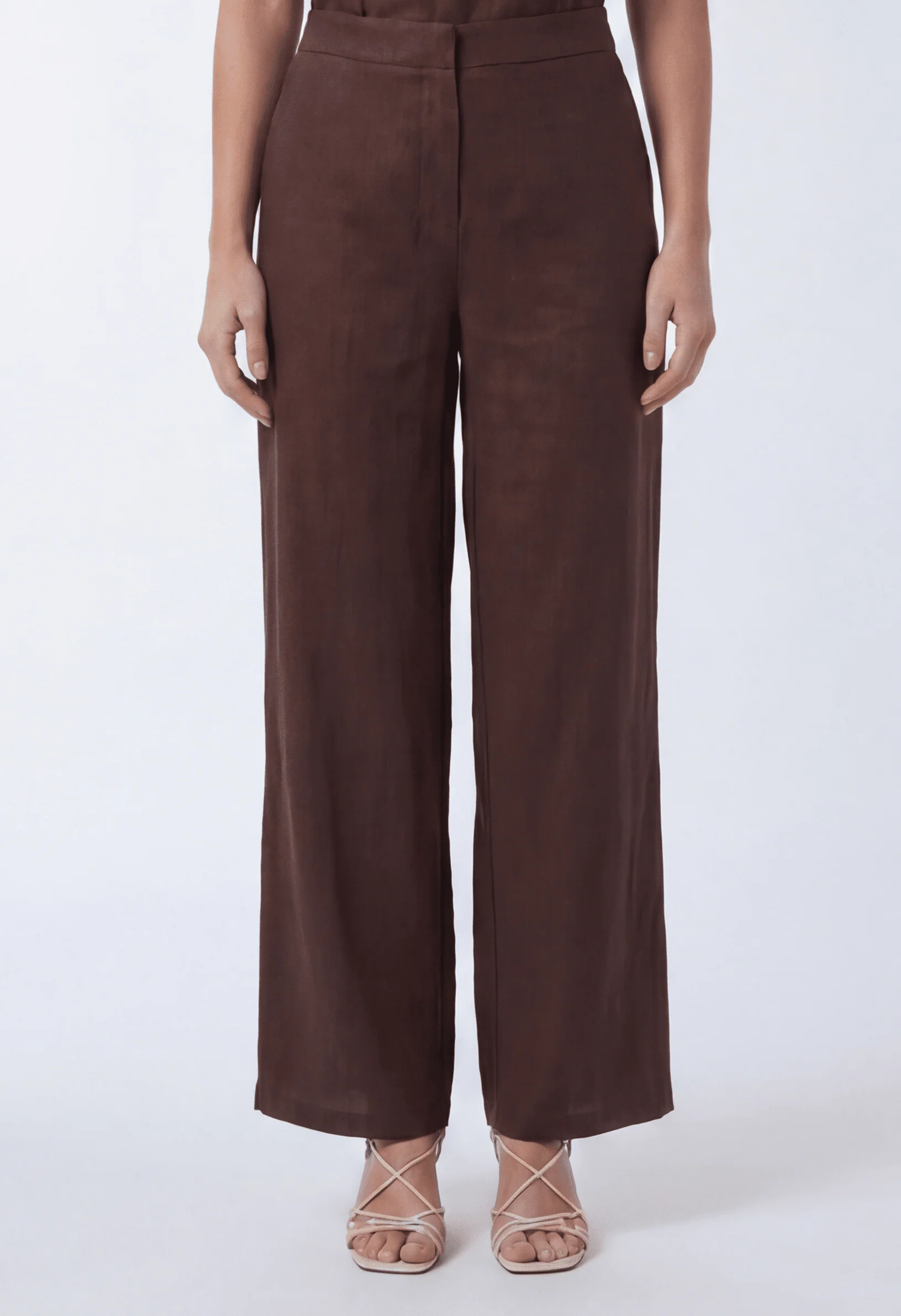 PANTALON LIN - CHELSEA - CHOCOLAT - Image 2