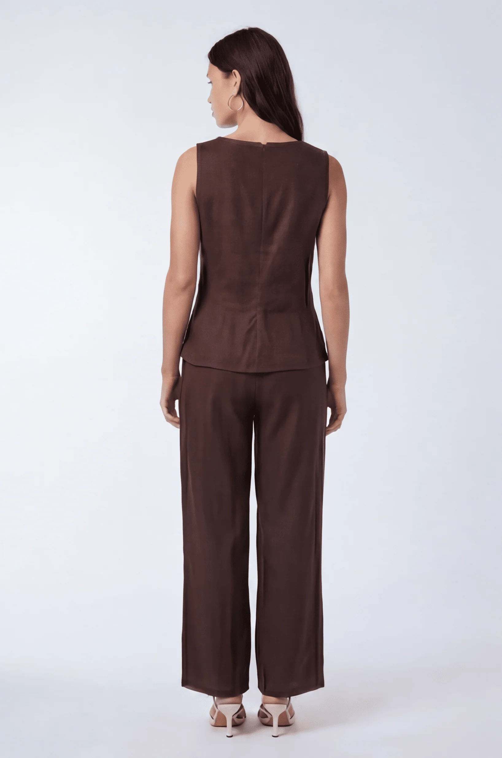 PANTALON LIN - CHELSEA - CHOCOLAT - Image 3