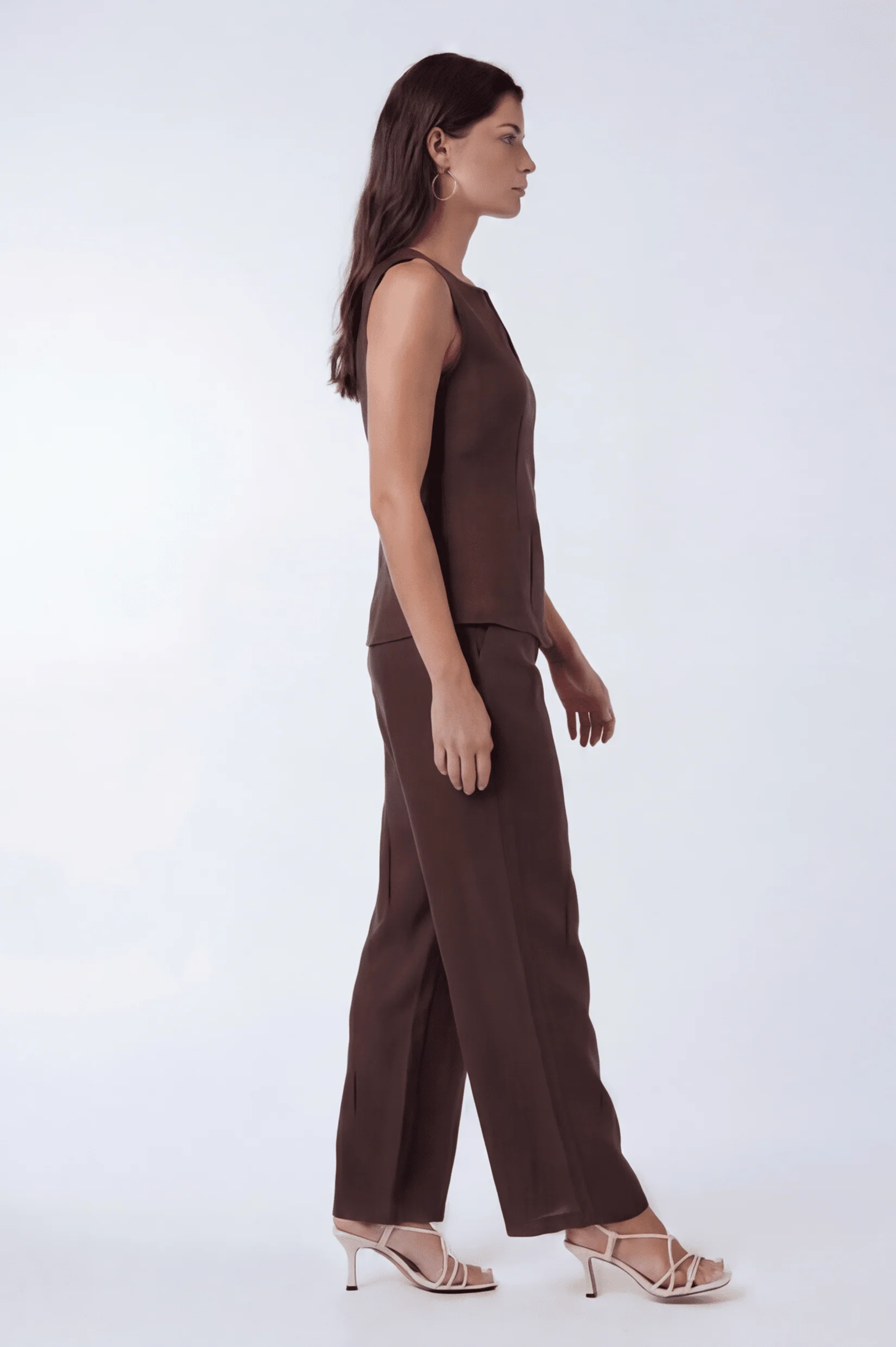 PANTALON LIN - CHELSEA - CHOCOLAT - Image 4