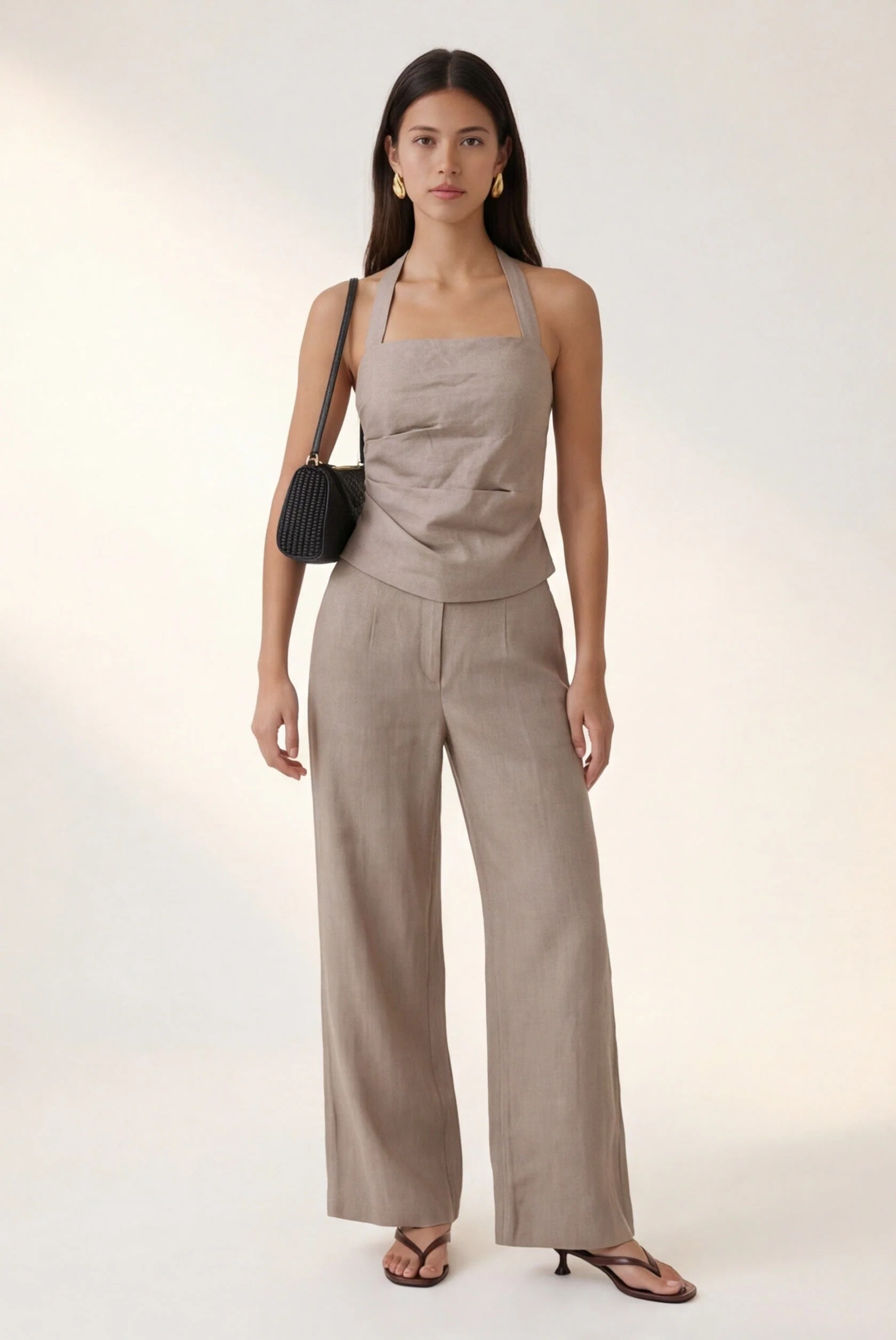 PANTALON LIN - CHELSEA - TAUPE - Image 2