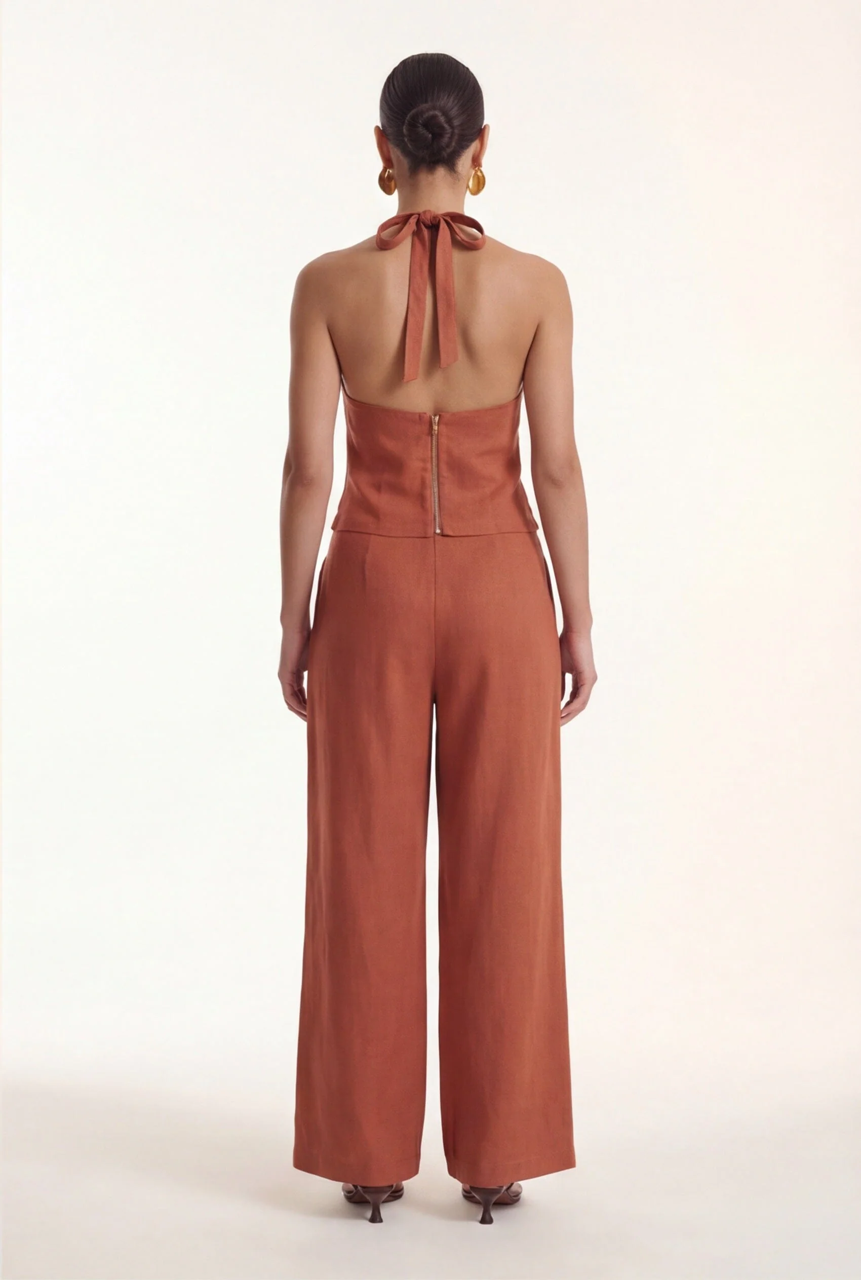 PANTALON LIN - CHELSEA - TERRACOTTA - Image 5
