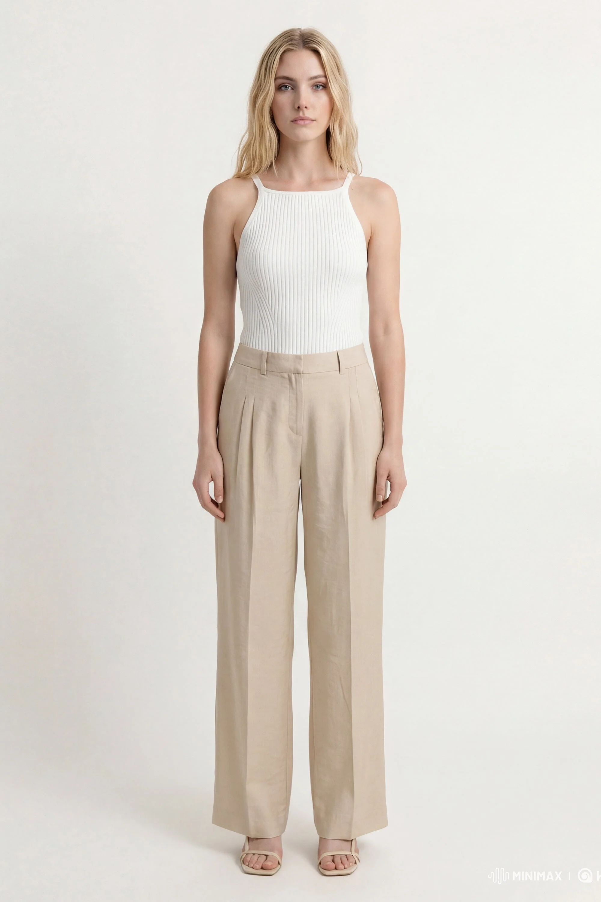 PANTALON TAILLE BASSE - CLEO - SABLE - Image 2