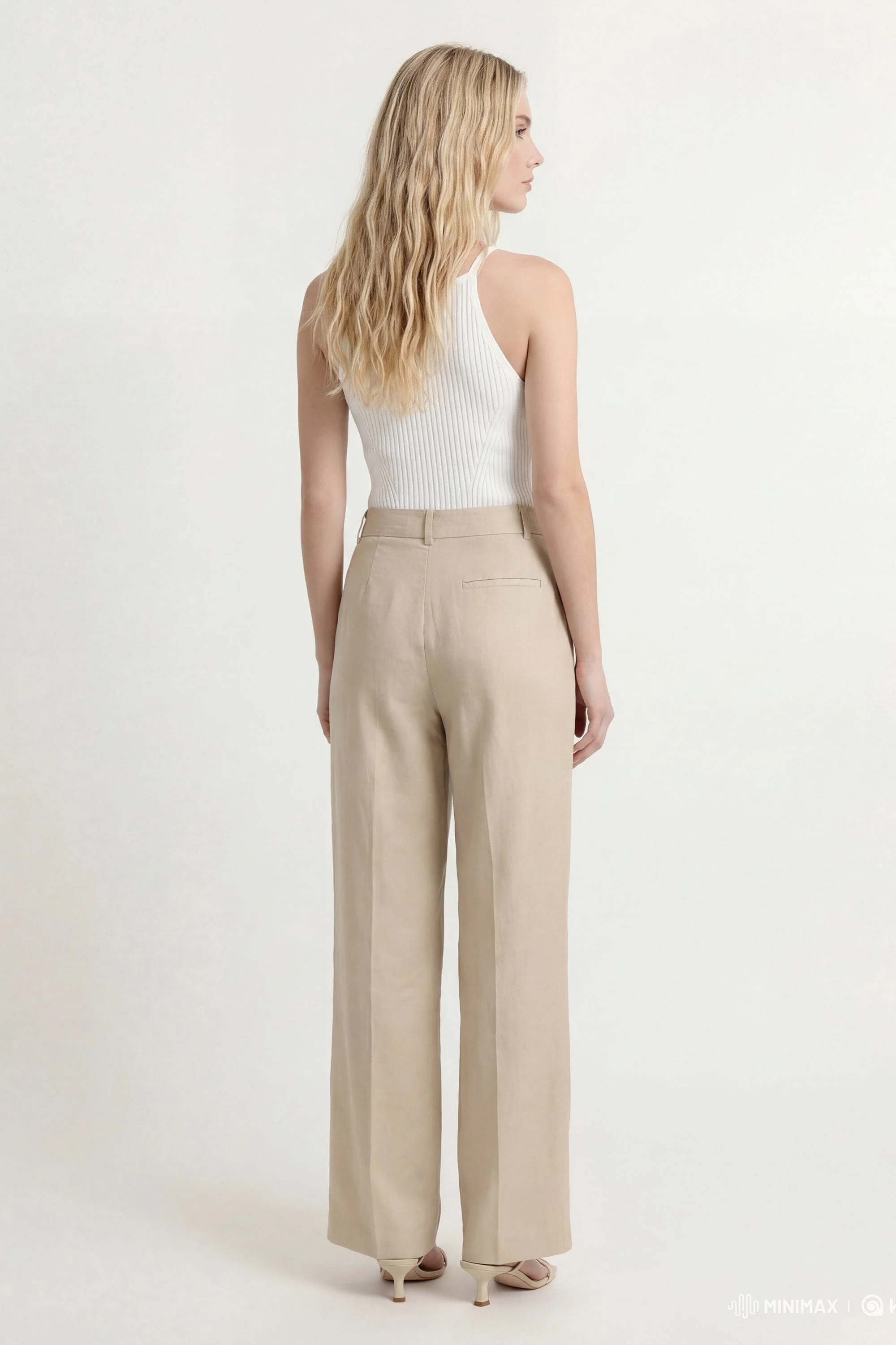 PANTALON TAILLE BASSE - CLEO - SABLE - Image 5