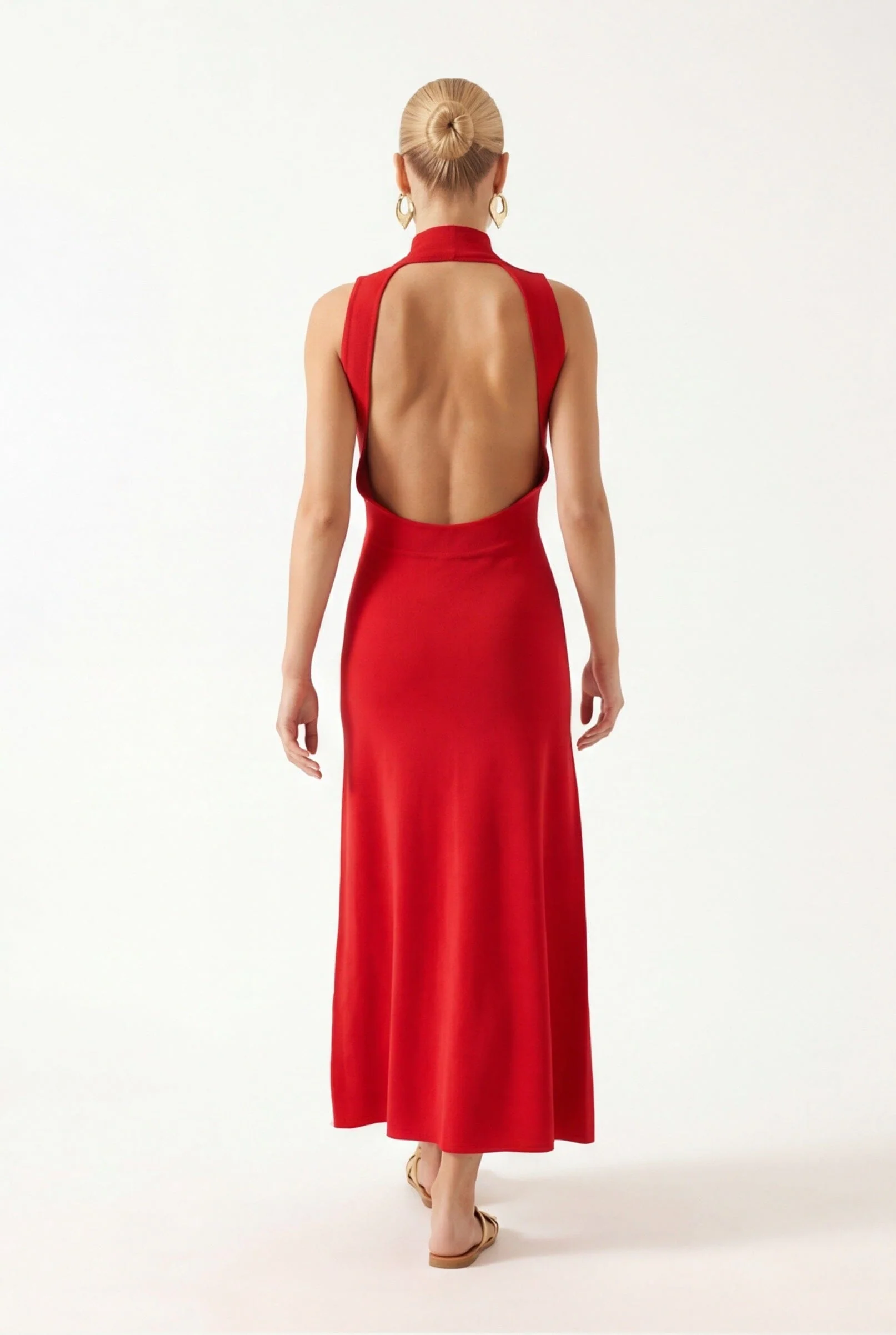 ROBE DOS NU - BERTINE - ROUGE