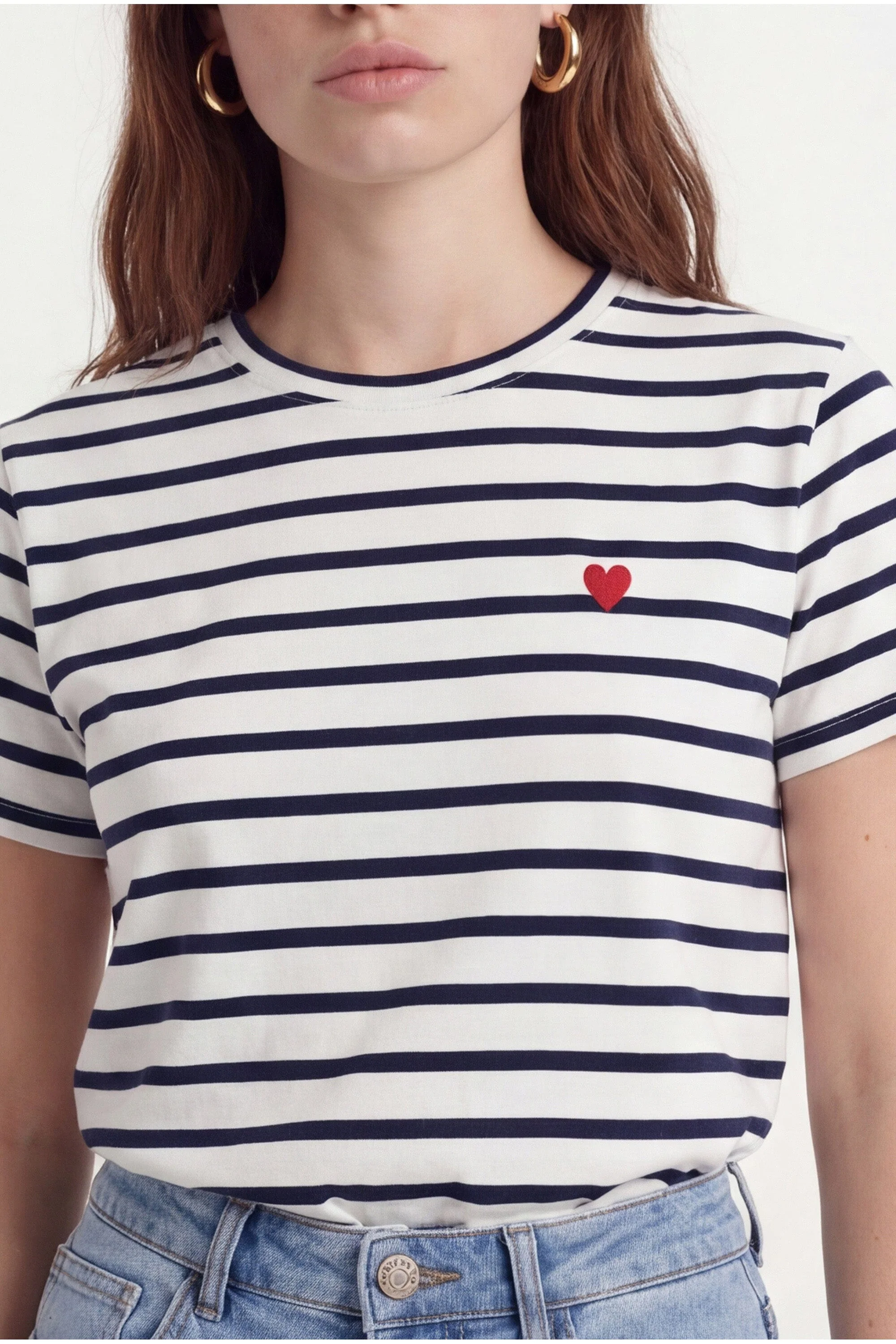 TEE SHIRT MARINIÈRE - COEUR - ECRU/MARINE - Image 4