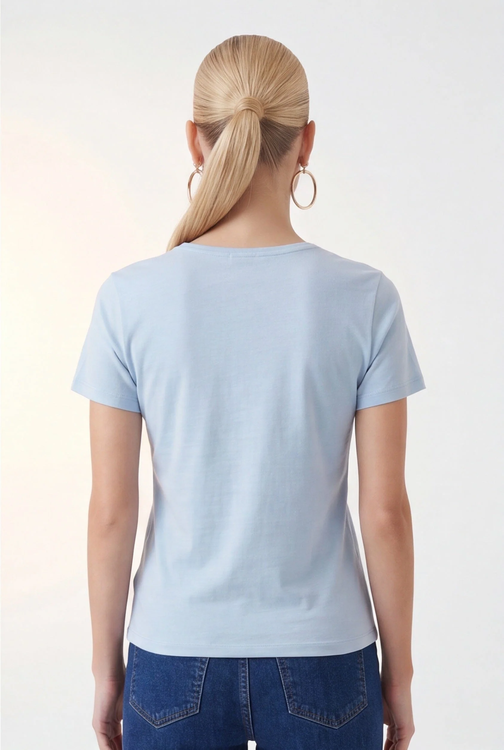 TEE-SHIRT COL V - COLE - BRUME - Image 4