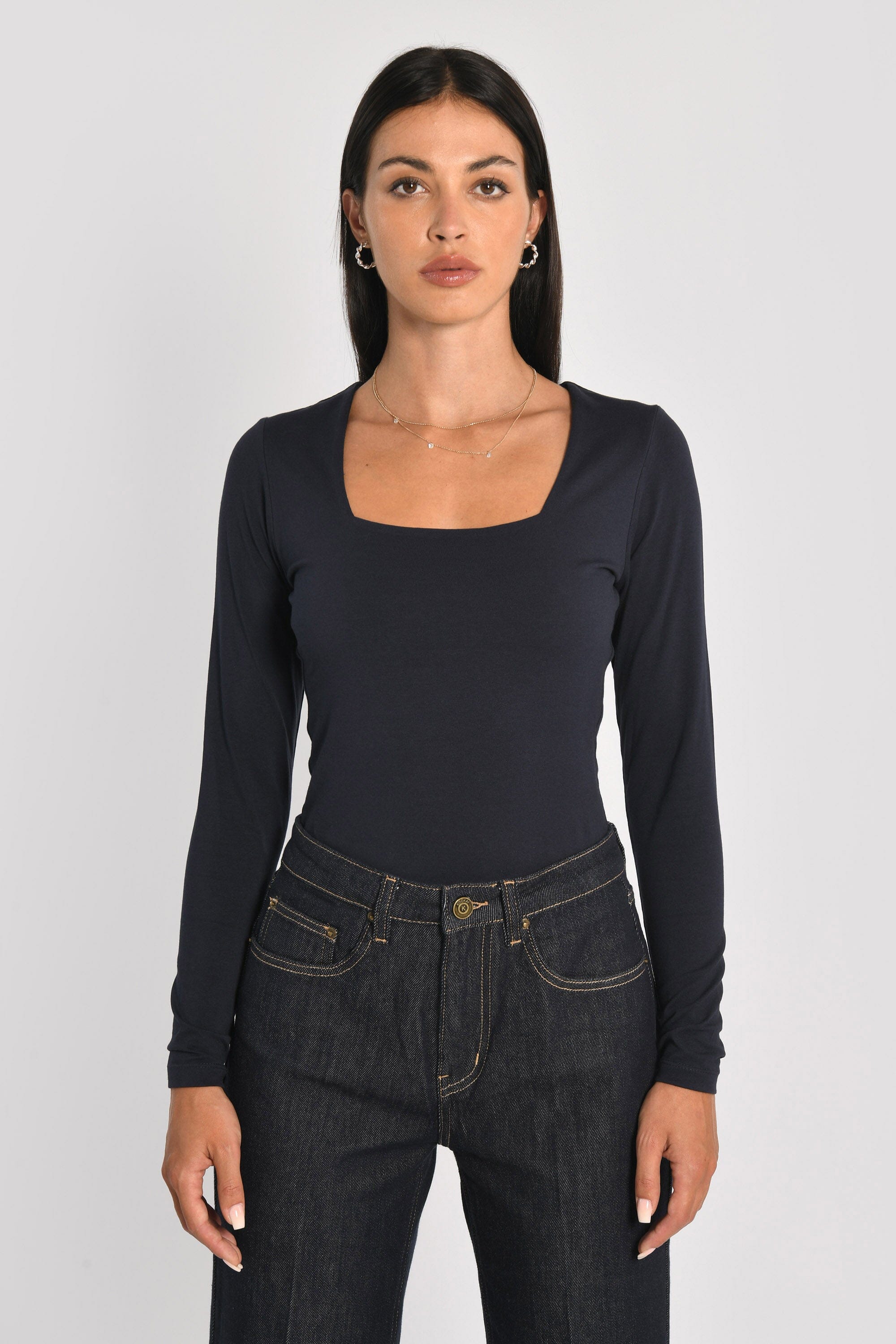 T-SHIRT COL CARRÉ CLEMENTINE NAVY