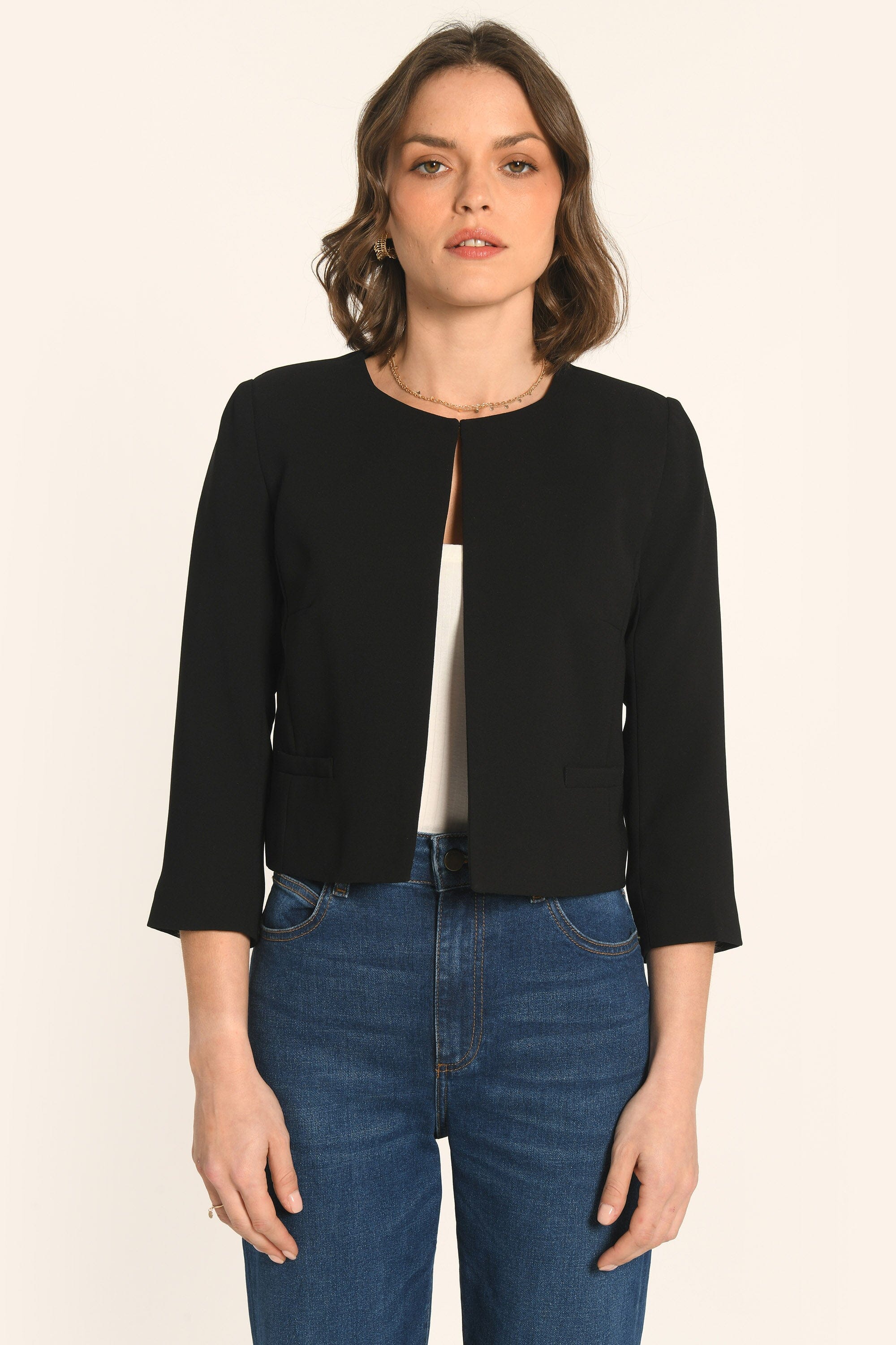 VESTE COURTE - NOIR - JACQUELINE - Image 2